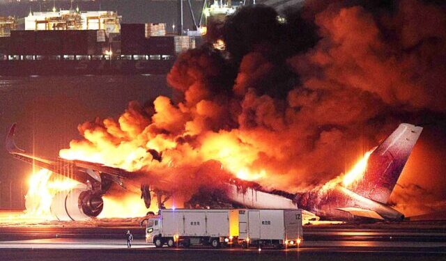 BREAKING: Passenger Plane Carrying 379 In Collision Accident At Japan Airport, 5 Killed