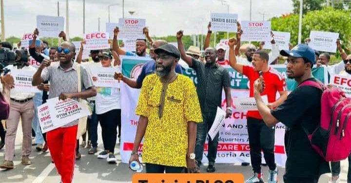 Bello Vs EFCC: Operatives Disperse Pro-Bello Protesters In Abuja