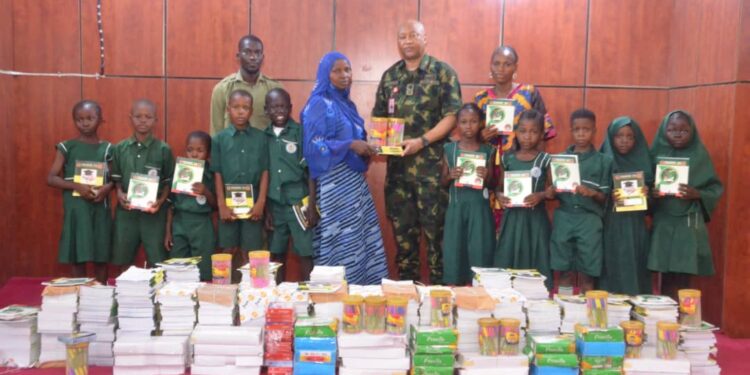 Commander TRADOC Nigerian Army Launches Educational Materials For Schools in Minna