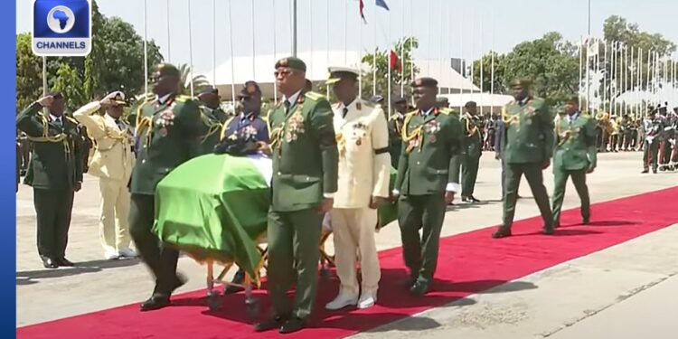 Guard Of Honour Held For Late COAS Lagbaja As Body Arrives In Abuja