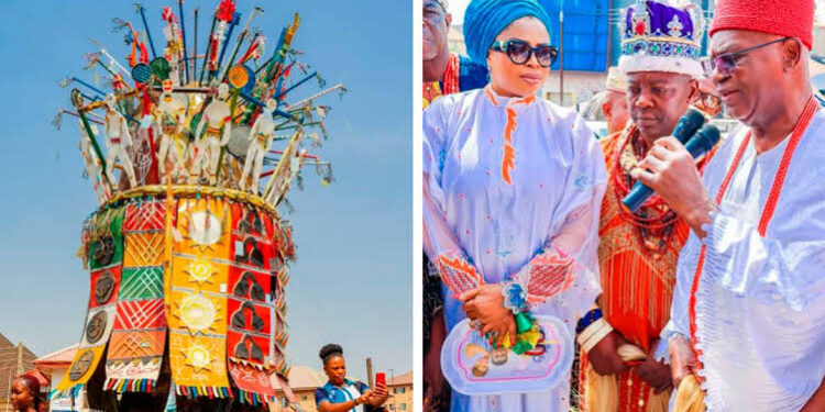 Obi of Onitsha Unveils Ijele Sculpture In Enugu