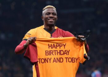 Osimhen Displays Birthday Message For Tony Elumelu’s Sons After Scoring For Galatasaray