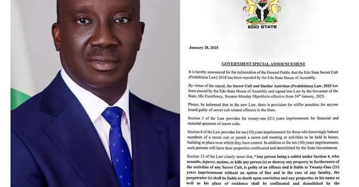 Anti-cult Law: Gov Okpebholo Ushers In A New Dawn in Edo State*