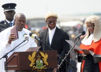 John Mahama Sworn In As 14th President Of Ghana, Jane Okopu-Ayemang Sworn In As First Female VP