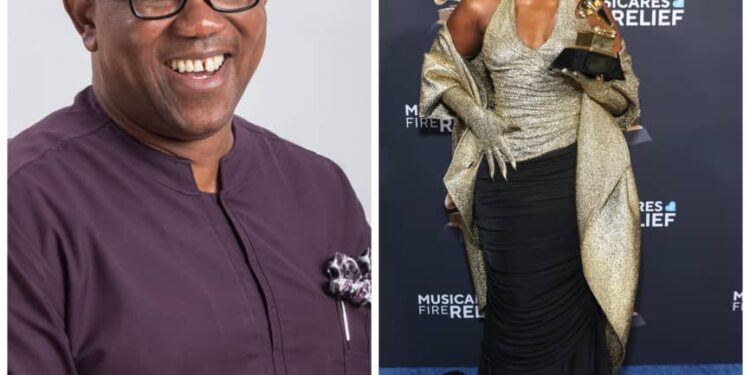 Peter Obi celebrates Tems’ Grammy Win