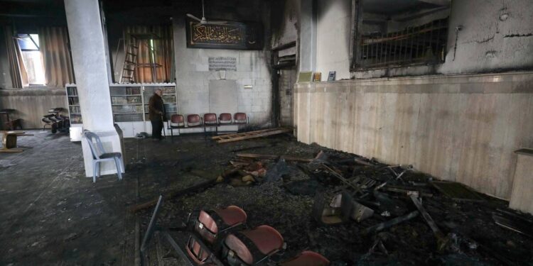 Historic Mosque in Nablus Set Ablaze Amid Israeli Raid