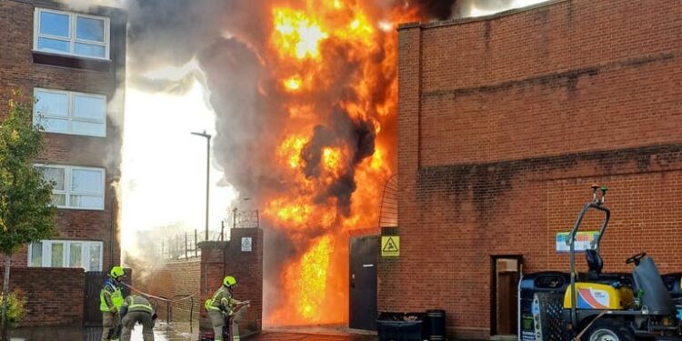 Huge Fire Erupts at London Substation Sending Thick Smoke Over City