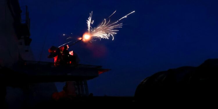 British Warship Defends Against Drone Attack