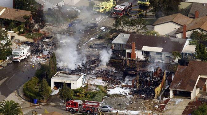 Plane Crashes into Residential Street in San Diego, California