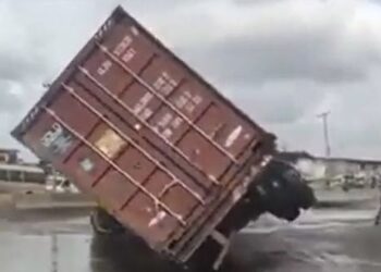 One Dead, Three Rescued as Truck Crushes Commercial Bus in Lagos