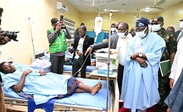BREAKING: President Tinubu visits victims of Yelwata attacks in the hospital in Benue State