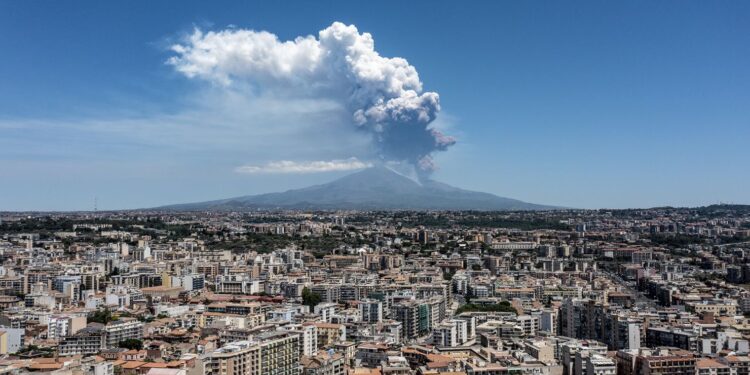 Mount Etna Eruption Sends Giant Cloud Over Sicily