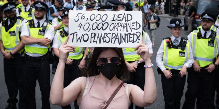 London Police Arrest Demonstrators at Palestine Action Support Rally