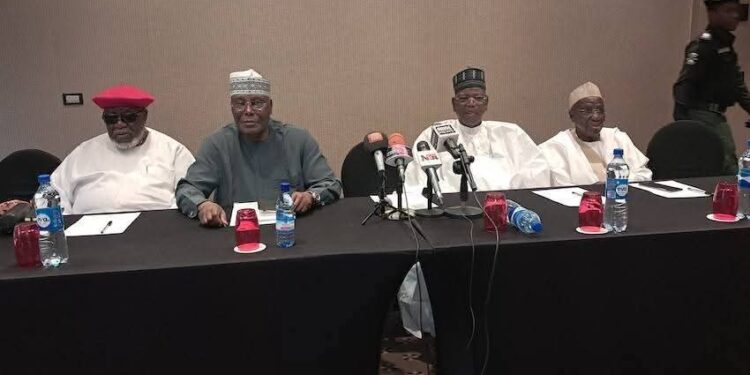 Atiku, PDP Leaders Hold Closed-Door Meeting Over 2027 Coalition Party