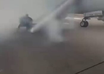 VIDEO: American Airlines Plane Evacuated After Wheel Catches Fire At Denver Airport