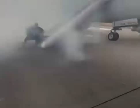 VIDEO: American Airlines Plane Evacuated After Wheel Catches Fire At Denver Airport