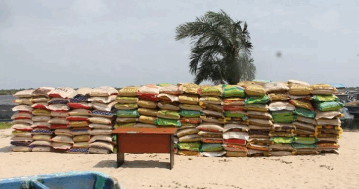 Nigerian Navy Hands Over 423 Bags Of Rice, 11 Child Trafficking Victims To Customs, NAPTIP