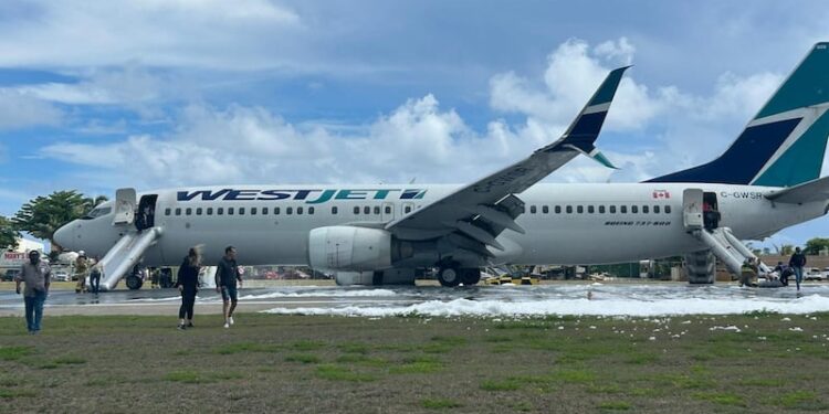 WestJet Flight 2276 Makes Emergency Landing in Sint Maarten After Landing Gear Collapse