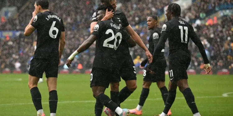 EPL: Kudus Fires Spurs Into Second With Win At Leeds