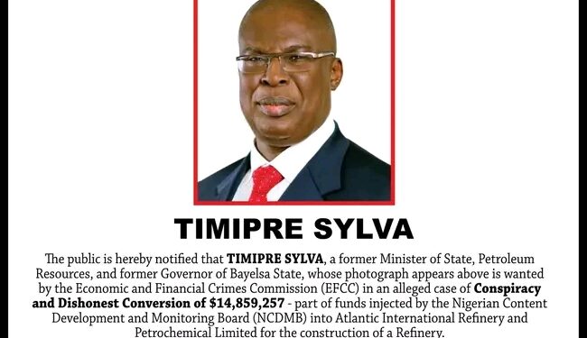 BREAKING: EFCC Declares Ex-Minister Timipre Sylva Wanted
