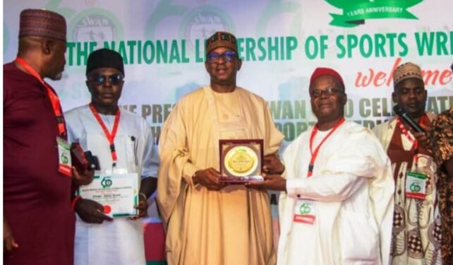 Dikko Salutes Sports Journalists, Dedicates SWAN Award to Media Professionals