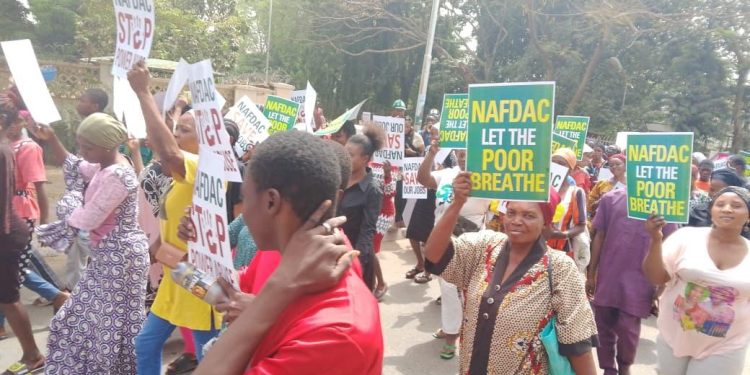 Sack NAFDAC DG Now, Protesters Demand as CUPN Storms Abuja Over Sachet Alcohol Ban