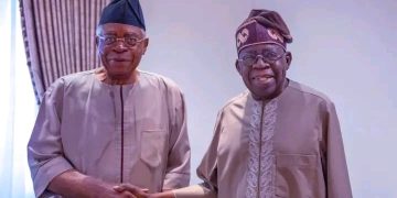 Tinubu Receives General Theophilus Danjuma (Rtd.) in Villa