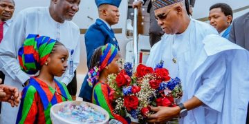 Shettima Lands in Gusau to Receive Governor Lawal, Thousands into APC