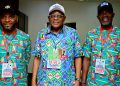 L-R Deputy National Treasurer of the All Progressive Congress APC, Engineer Ben Akak, Cross River State Governor, Prince Bassey Otu and the Chairman, All Progressive Congress APC, Cross River State, Hon. Chris Etta, at the Party's National Convention in Abuja, weekend.