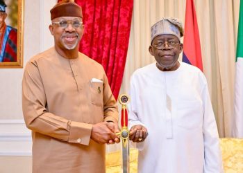 Gov. Abiodun Presents Ceremonial Sword to Tinubu, Urges Continued War on Crime