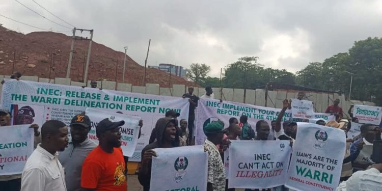 Ijaw Group Protests at INEC HQ over Warri Delineation Report
