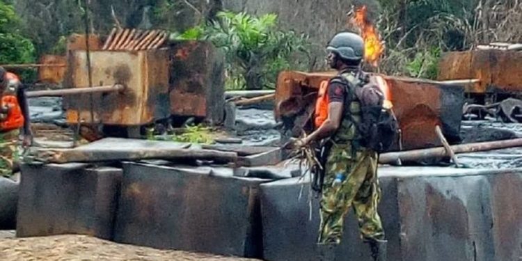 Navy Uncovers Illegal Refining Sites, Seizes Stolen Crude in Rivers