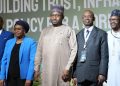Pic 1. Technical Adviser to the President on Economic and Financial Inclusion, Dr. Nurudeen Abubakar Zauro (M) : Chairman of the Organising Committee of RegTechAfruca Conference and Expo, Cyril Okoroigwe ( L) : Representative of the Governor of Central Bank of Nigeria (CBN), Dr. Rakiya Opemi Yusuf (2nd - L) : Chief GRC Officer, Ibrahim Baba Muhammed (R) and other during 2026 Regtech Africa Conference and Expo at the State House Banquet Hall in Abuja on Wednesday (19-05-2026)