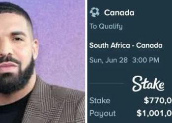 Drake Wins $1m World Cup Bet after Canada Knocks out South Africa