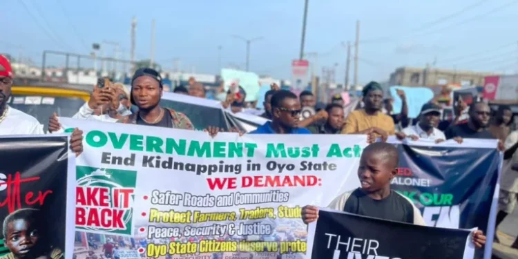Take-It-Back Movement protests insecurity, demands release of abducted pupils in Oyo