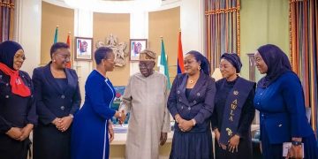 Tinubu Receives NBA President-elect, Women Lawyers in Aso Rock