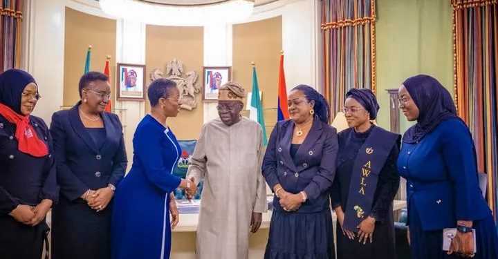 Tinubu Receives NBA President-elect, Women Lawyers in Aso Rock
