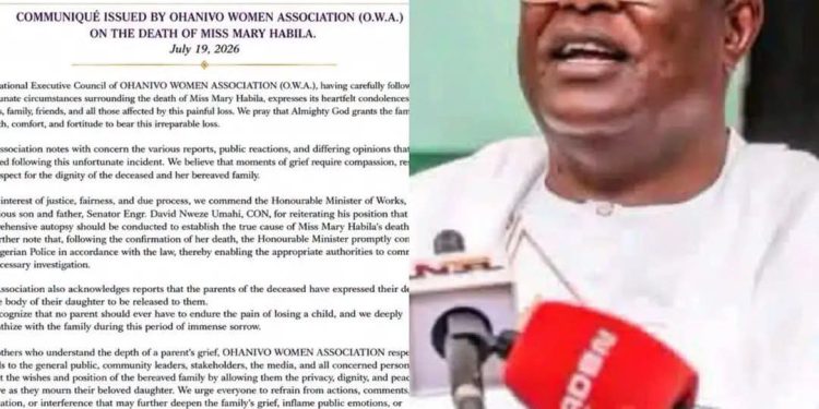 Women Group Mourns Miss Mary Habila, Calls for Respect for Family’s Wishes