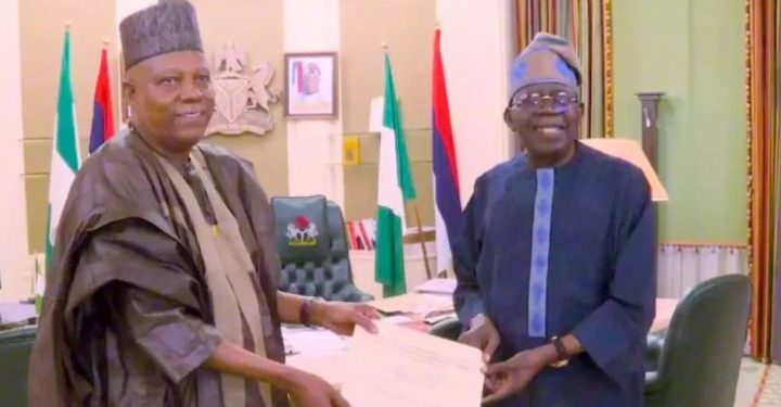 2027: Tinubu Presents Shettima with Running Mate Certificate