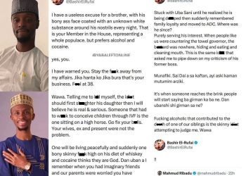 El-Rufai’s Sons in Dirty Public Feud as Bashir Accuses Brother Bello of Abandoning Family for Uba Sani
