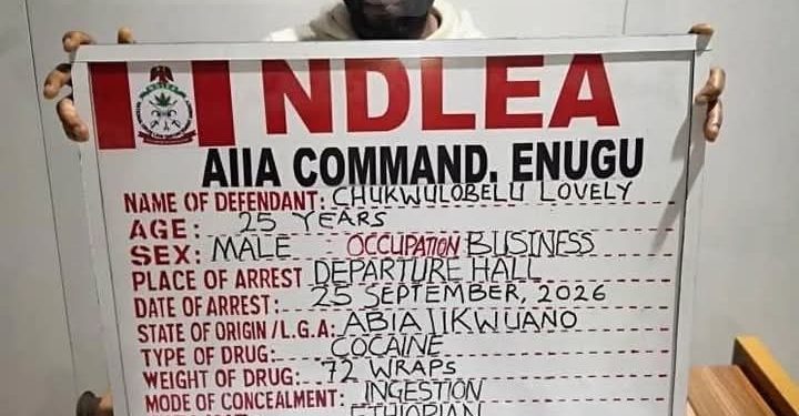 ‎Newlywed Arrested with Cocaine at Enugu Airport