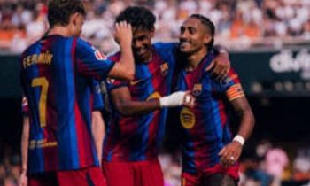 LaLiga:‌⁠‍‍⁠⁠‌‍‌⁠⁠⁠‍‍⁠‌ Barcelona Thrash Valencia 5-0, Go Three Points Clear of Madrid ‎
