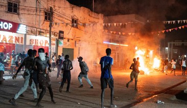 Protests Rock Gambia Over Prolonged Blackout Amid Barrow’s Third-Term Bid
