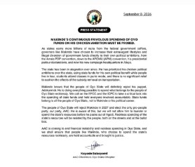 AAC Accuses Gov. Makinde of Wasting Oyo Resources on His Presidential Ambition ‎