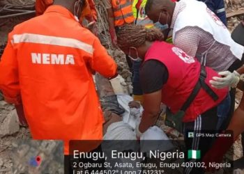 Enugu Building Collapse: NEMA Coordinates Rescue Operation , Recovers One Life