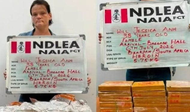 South African Woman Gets 25 Years for Importing Heroin into Nigeria