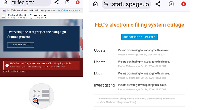 Hackers Hit US Federal Election Commission Website, Disrupt E-Filing System Ahead of Midterm Elections 